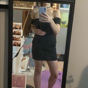 Black TOBI off the shoulder lace up black dress